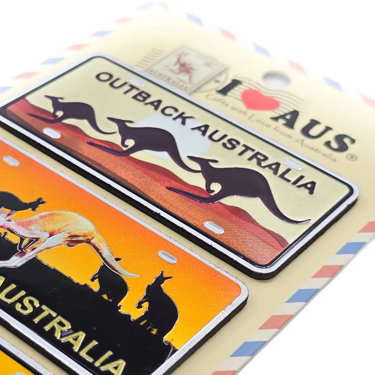 3-Piece Kangaroo Number Plate Magnet Pack Allanson Souvenirs