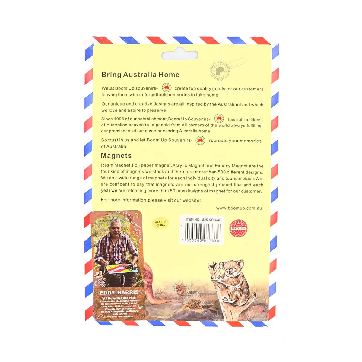 6-piece Aboriginal Art Koala Magnet Pack Allanson Souvenirs