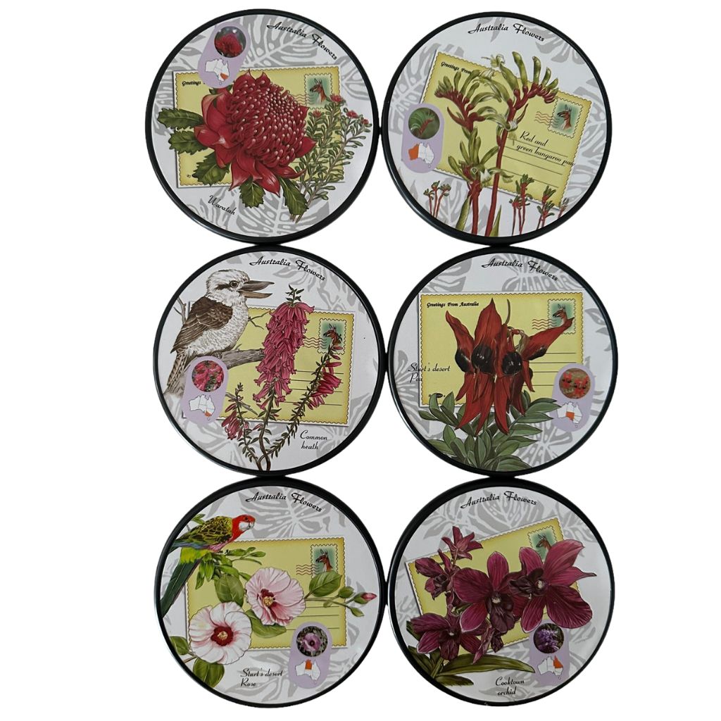 Wildflower Coaster Set Australia Gifts Allanson Souvenirs