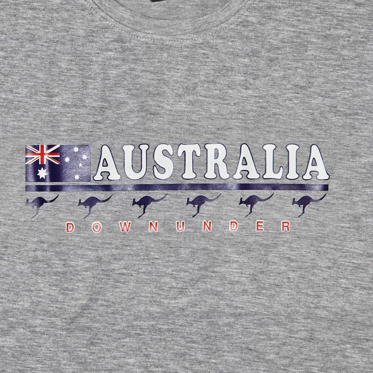 Australia Flag with Kangaroos Grey T-Shirt Design - Allanson Souvenirs