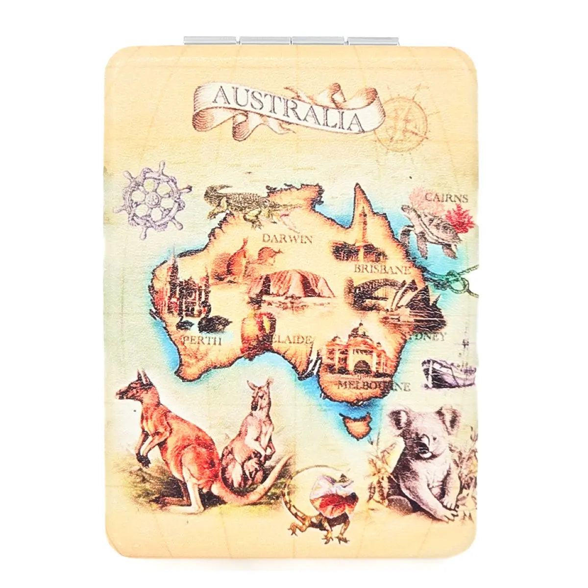 Australia Nautical Map Compact Mirror - Allanson Souvenirs