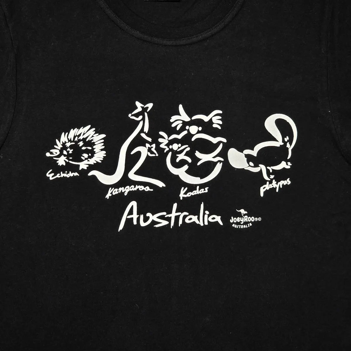 Black and White Australian Animal T-Shirt - Allanson Souvenirs