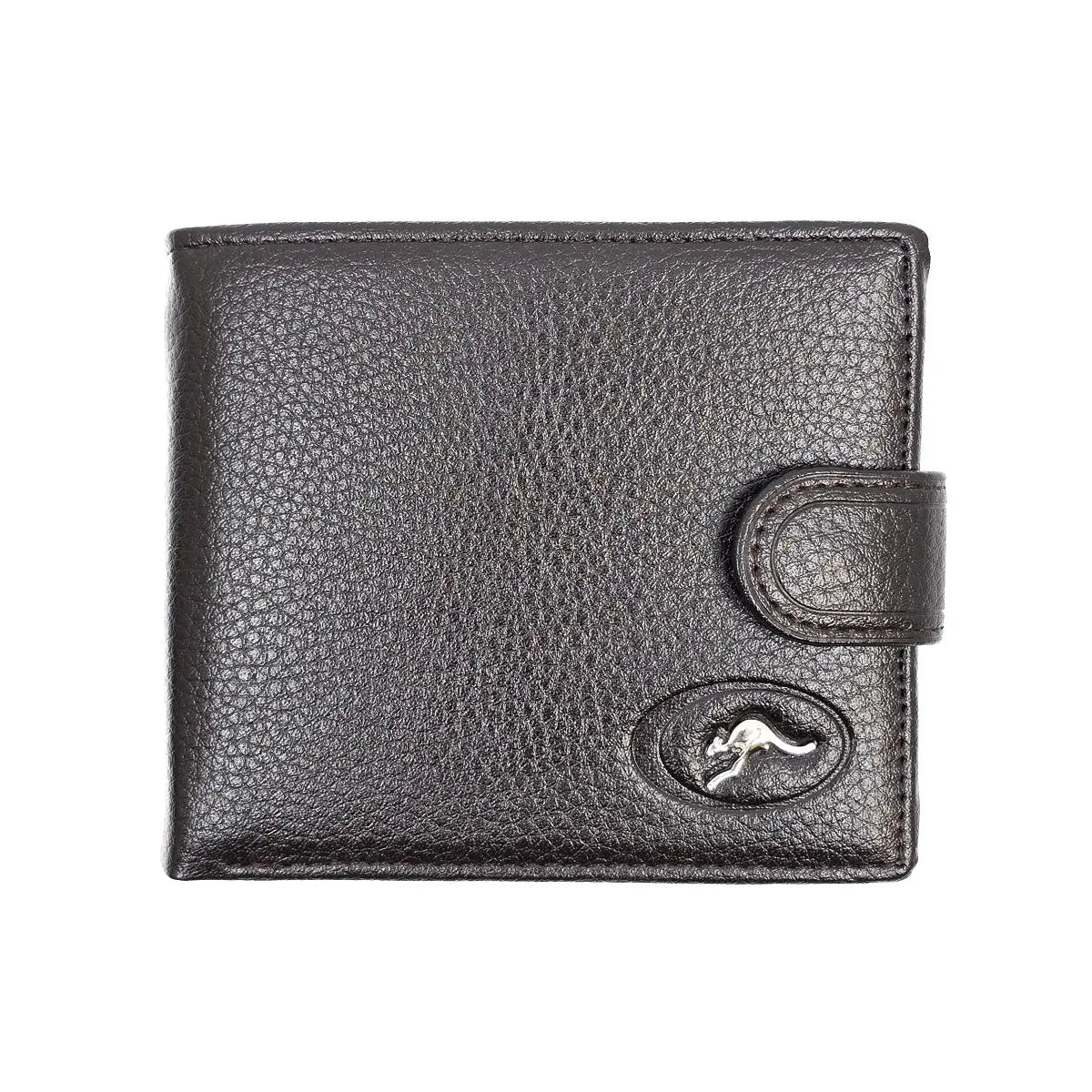 Brown Mens Wallet with Silver Kangaroo - Allanson Souvenirs