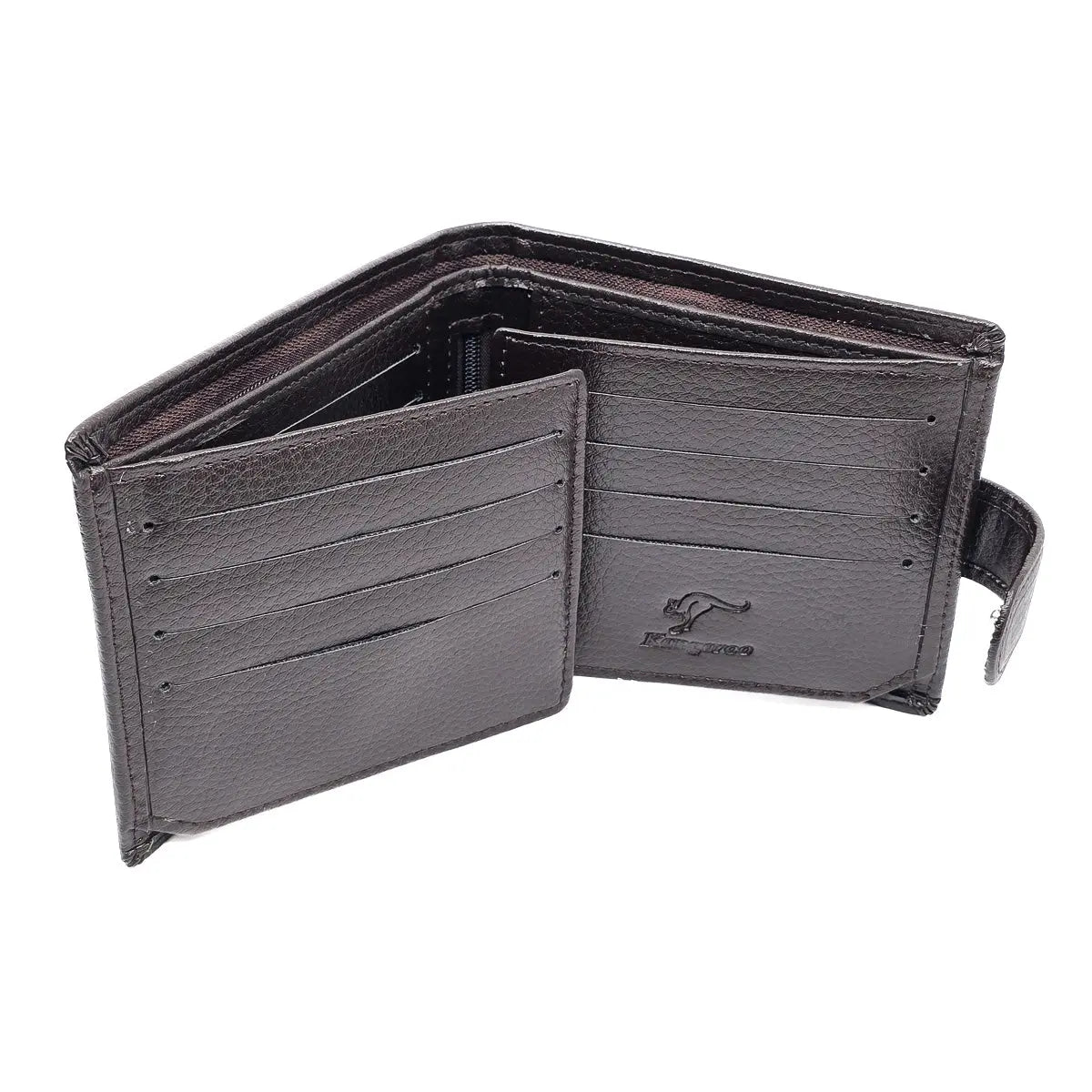 Brown Mens Wallet with Silver Kangaroo - Allanson Souvenirs