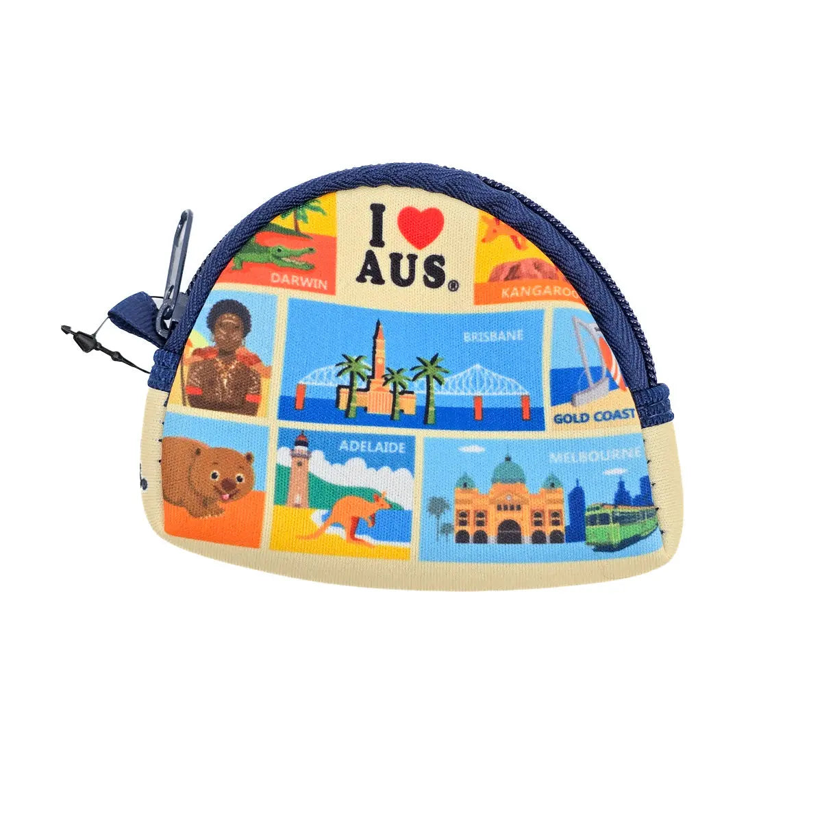 Checkered Aussie Art Coin Purse - Allanson Souvenirs