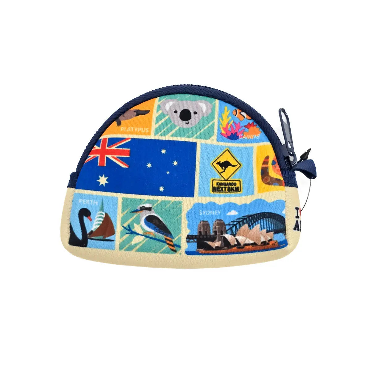 Checkered Aussie Art Coin Purse - Allanson Souvenirs