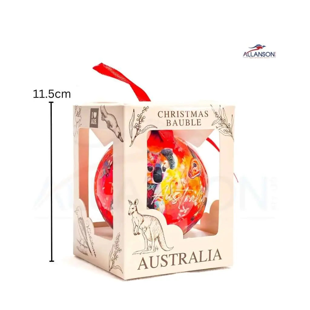 Kangaroo & Koala Art Christmas Bauble - Allanson Souvenirs