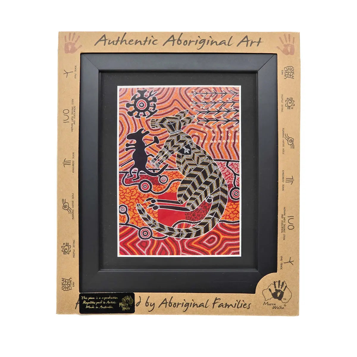 Murra Wolka Framed Print - Kangaroo/Marlu - Allanson Souvenirs