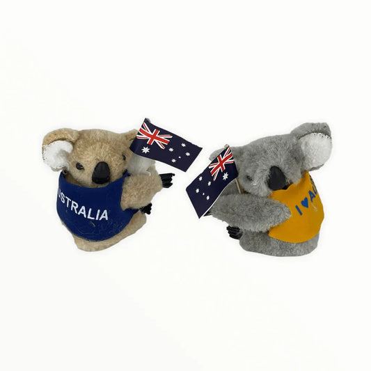 Clip-on Koala's with Jacket and Australian Flag - Pack of 12 Allanson Souvenirs
