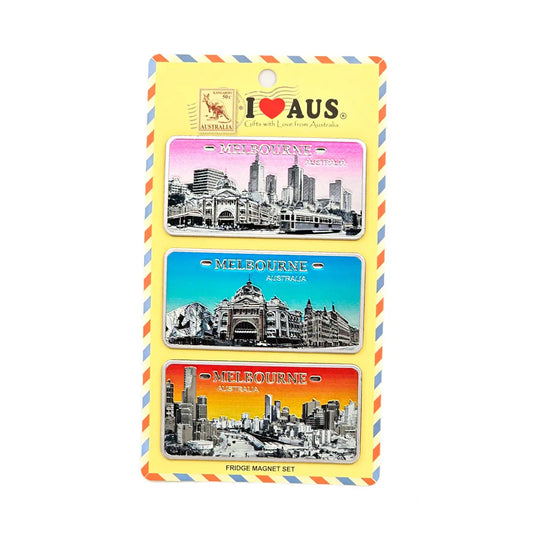 3-piece Melbourne Sunset Magnet Pack Allanson Souvenirs