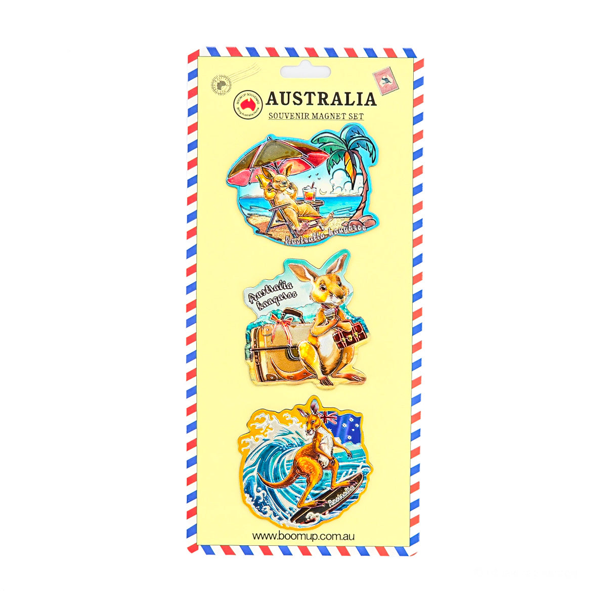 3-piece Kangaroo Holiday Magnet Pack - Allanson Souvenirs