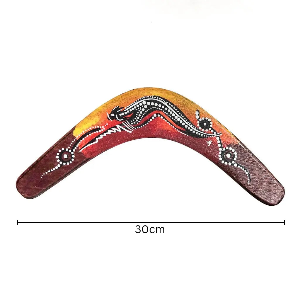 30cm Hand-Painted Returning Boomerang Size Guide Allanson Souvenirs