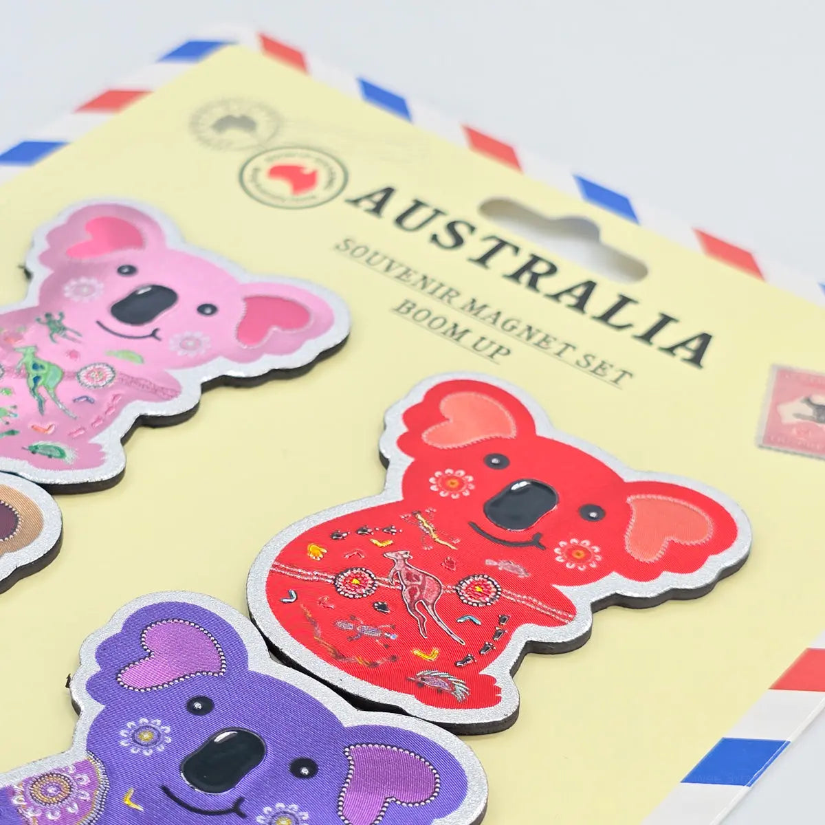6-piece Aboriginal Art Koala Magnet Pack Allanson Souvenirs