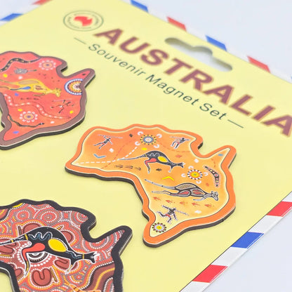 6-piece Aboriginal Art Map Magnet Pack Allanson Souvenirs