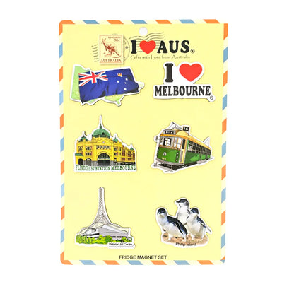 6-piece Assorted Melbourne Magnet Pack Allanson Souvenirs