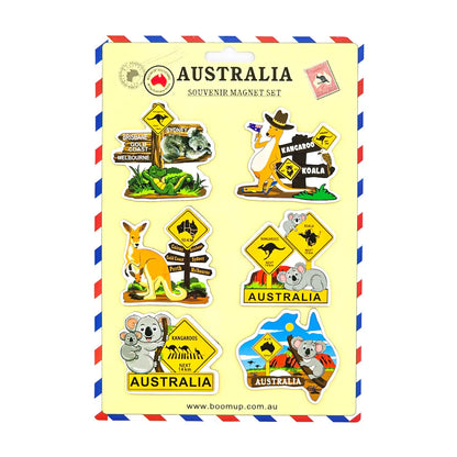 6-piece Australia Road Sign Magnet Pack Allanson Souvenirs