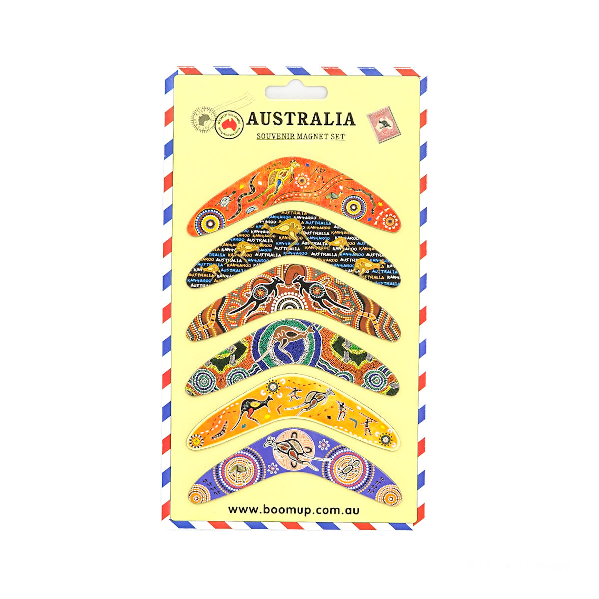 6-piece Boomerang Magnet Pack Allanson Souvenirs