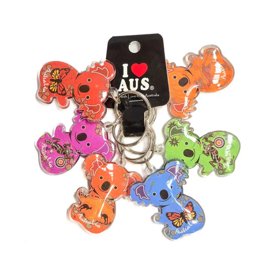 6 Piece Aboriginal Koala Keyring Bunch Allanson Souvenirs