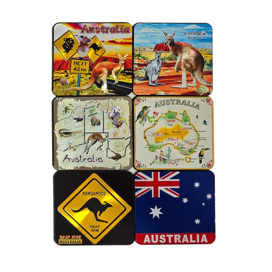 6pce Australiana Coaster Set Allanson Souvenirs