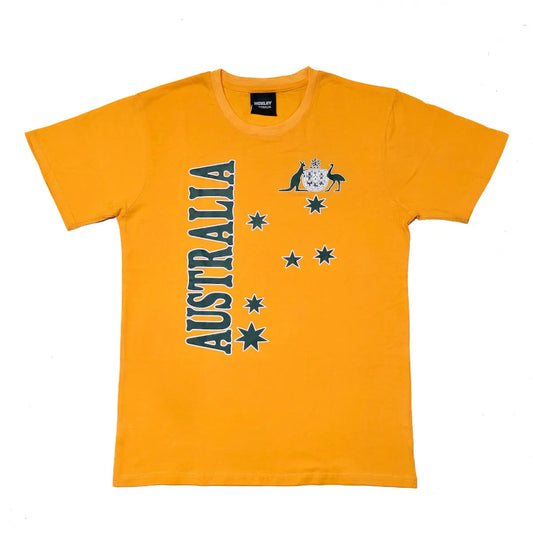 Adult Gold Australian Coat of Arms T-Shirt - Allanson Souvenirs
