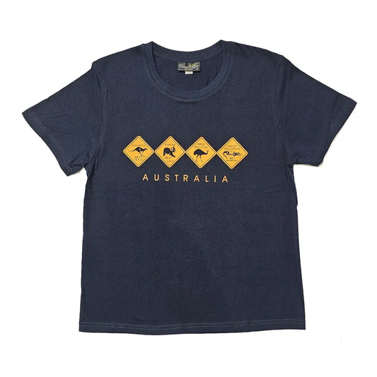 Adult Navy Road Sign T-shirt - Allanson Souvenirs