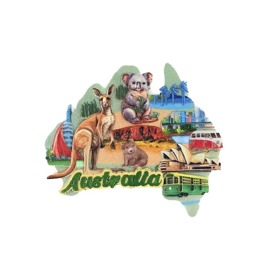 Australian Icons Map Fridge Magnet Allanson Souvenirs