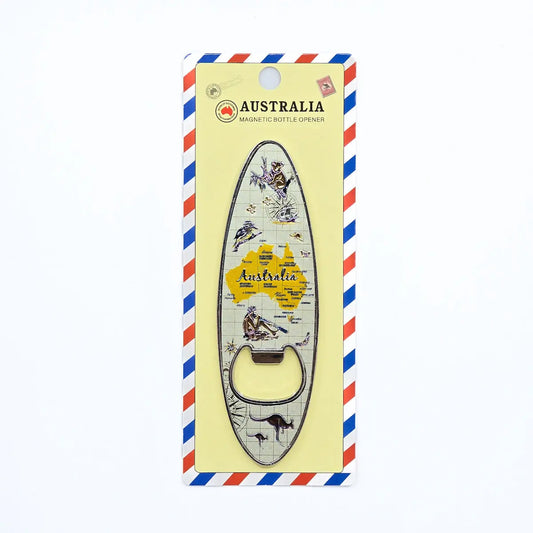 Australian Map Surfboard Magnetic Bottle Opener - Allanson Souvenirs