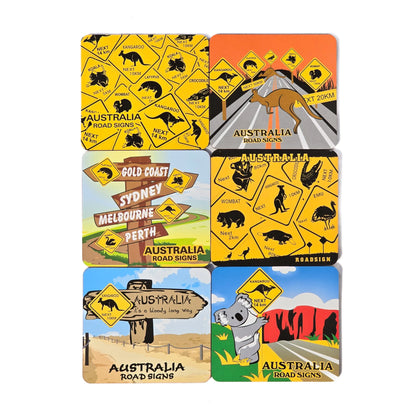 Australian Road Sign Coaster Set Allanson Souvenirs