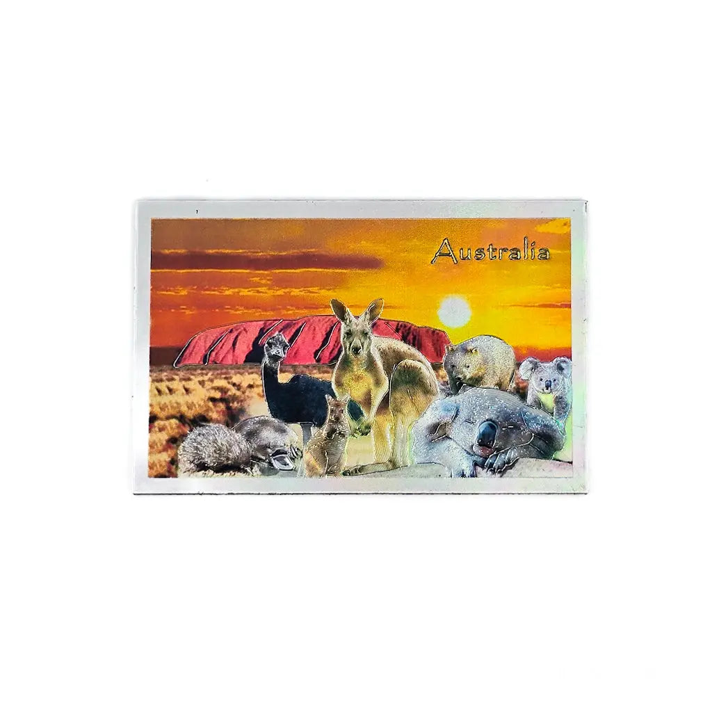 Ayers Rock Sunset Metallic Magnet Allanson Souvenirs