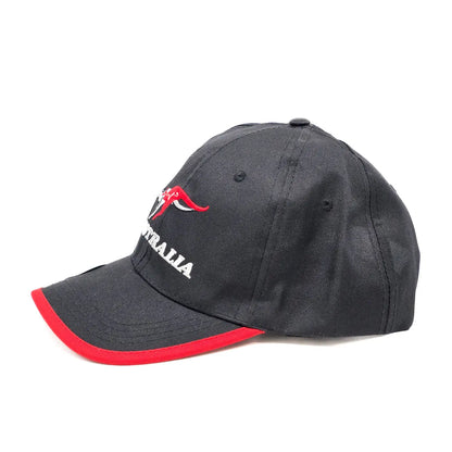 Black & Red Kangaroo Lightweight Cap - Allanson Souvenirs