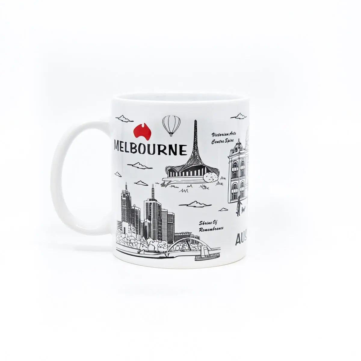 Black & White Melbourne Coffee Mug - Allanson Souvenirs