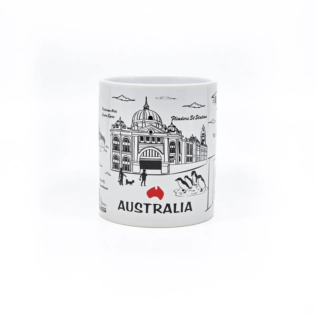 Black & White Melbourne Coffee Mug - Allanson Souvenirs