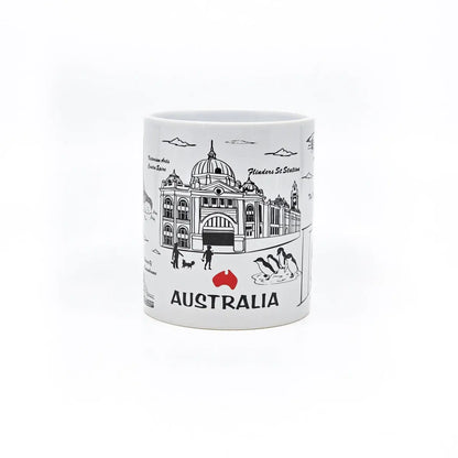 Black & White Melbourne Coffee Mug - Allanson Souvenirs