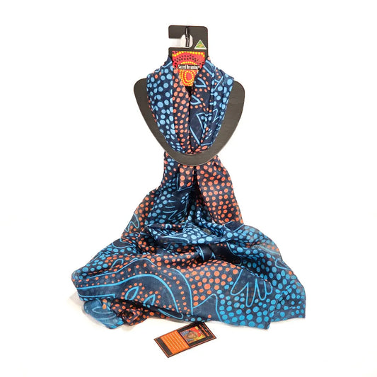 Blue Aboriginal Scarf - Allanson Souvenirs