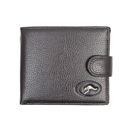 Brown Mens Wallet with Silver Kangaroo - Allanson Souvenirs