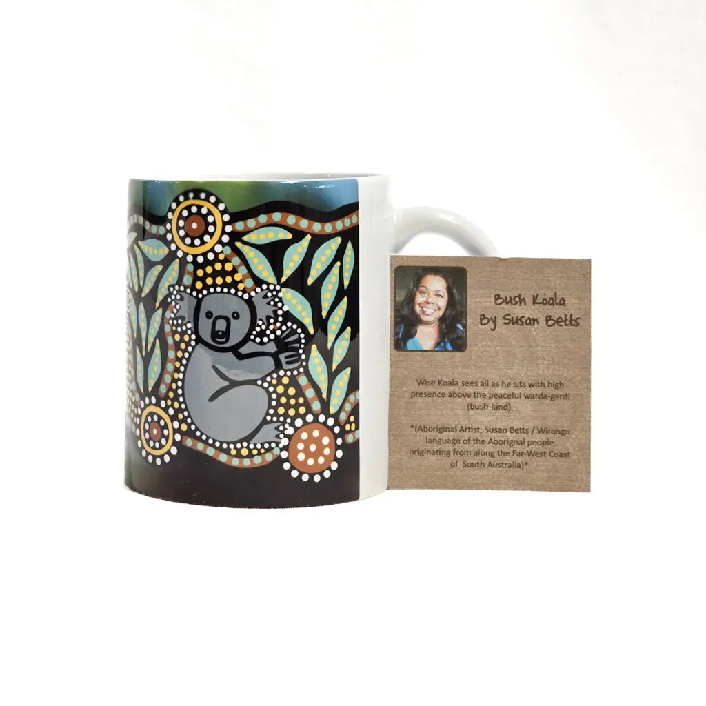 Bush Koala Mug with Artist Information Allanson Souvenirs