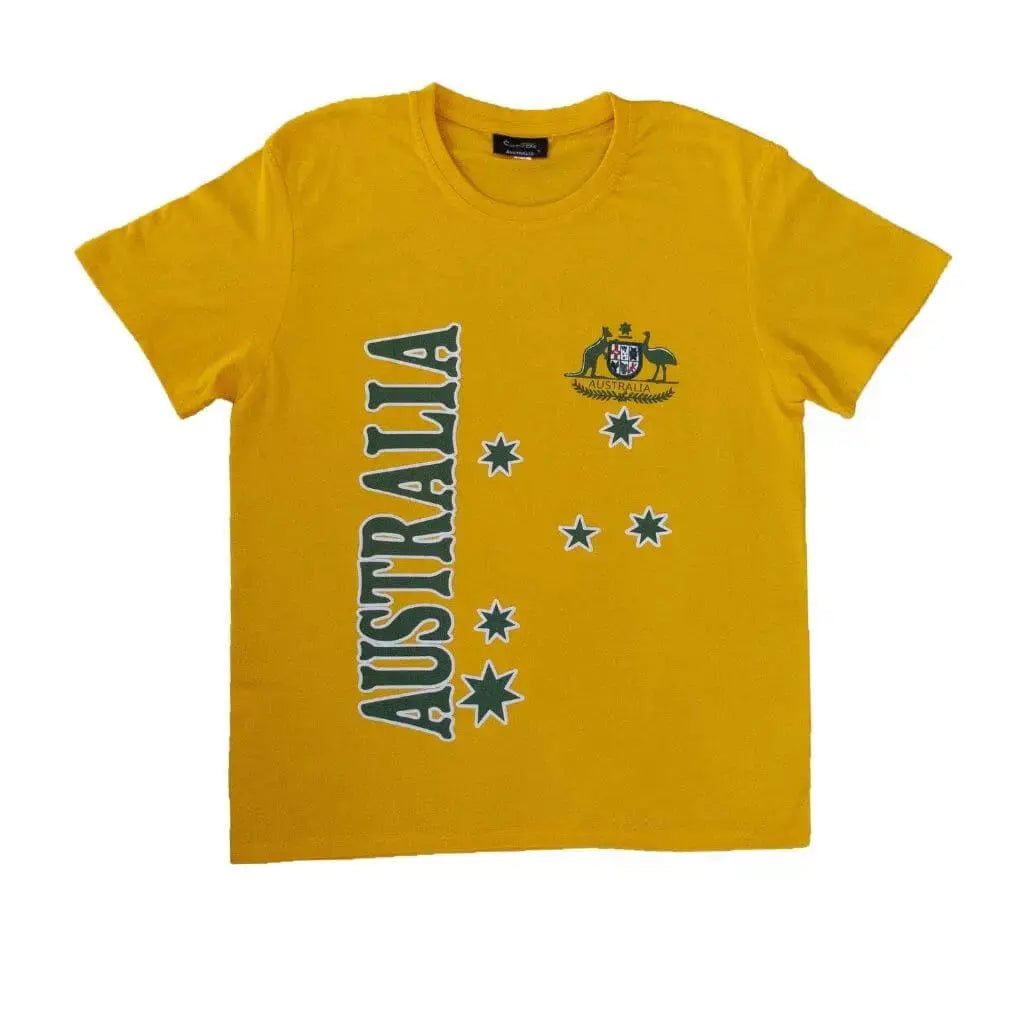 Green Australian Coat of Arms Kids T Shirt Allanson Souvenirs