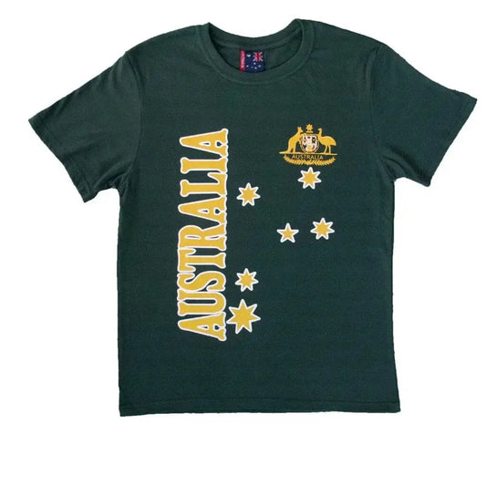 Green Australian Coat of Arms Kids T-Shirt - Allanson Souvenirs