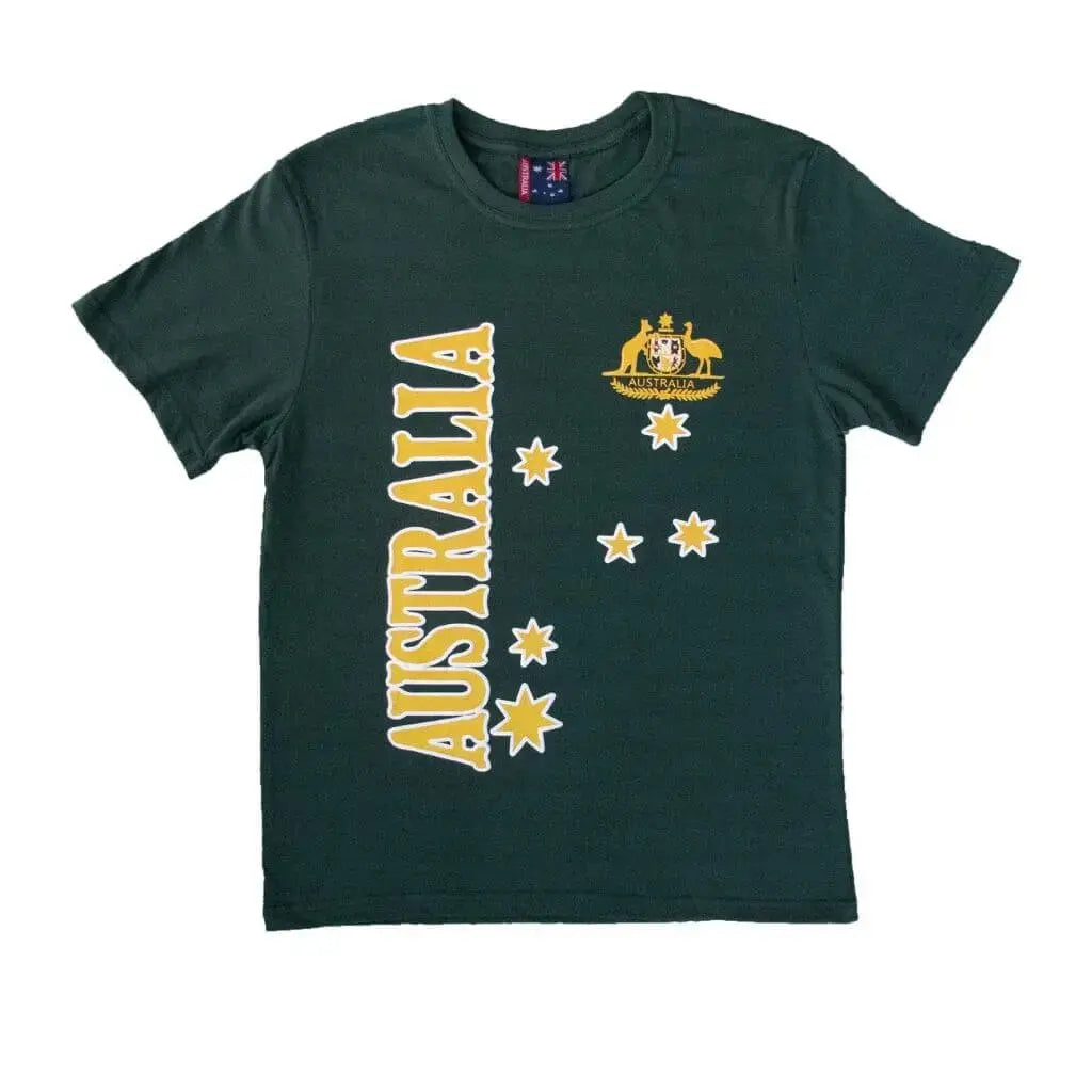 Adult Green Australian Coat of Arms T-Shirt - Allanson Souvenirs
