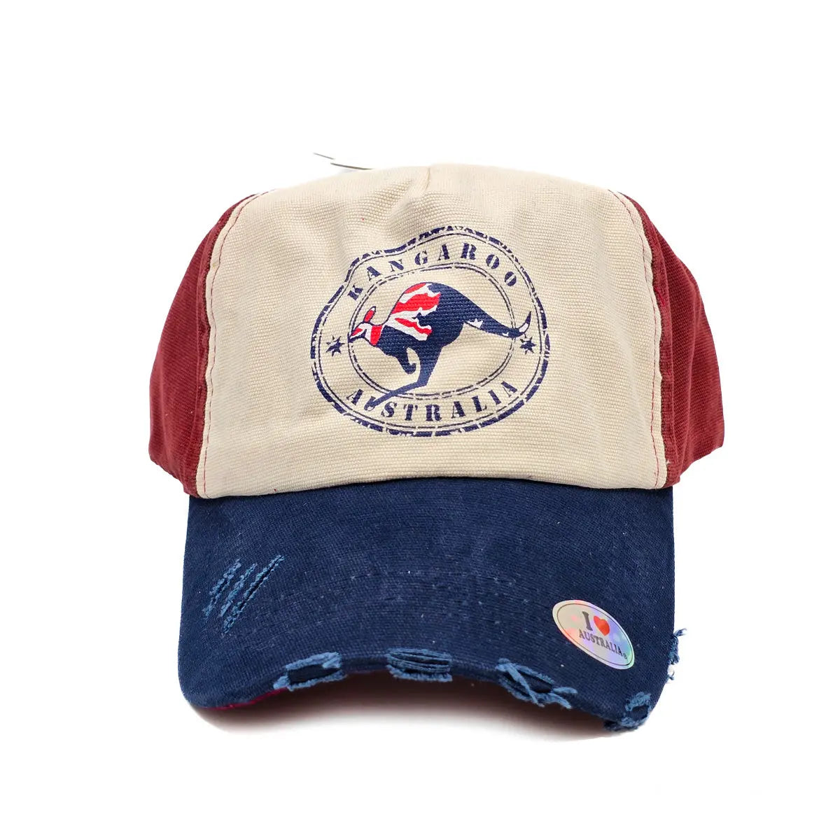 Distressed Look Kangaroo Baseball Cap Allanson Souvenirs