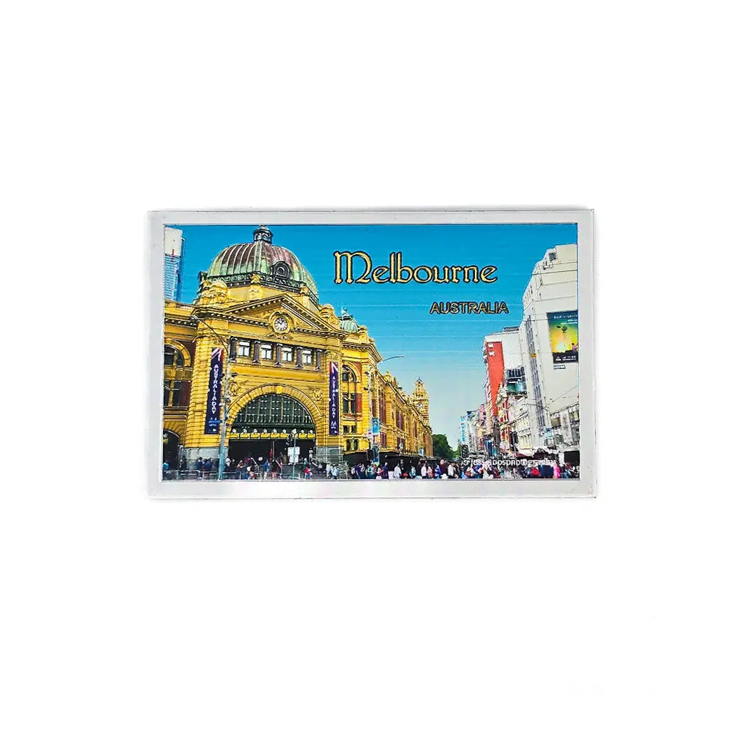 Flinders Street Station Melbourne Metallic Magnet - Allanson Souvenirs