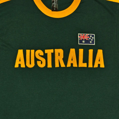 Green Adult Australia Stripe T-Shirt - Allanson Souvenirs
