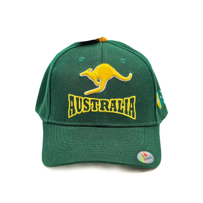 Green and Gold Kangaroo Baseball Cap Allanson Souvenirs