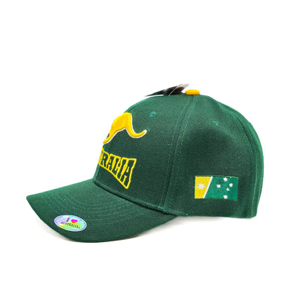 Green and Gold Kangaroo Baseball Cap Allanson Souvenirs