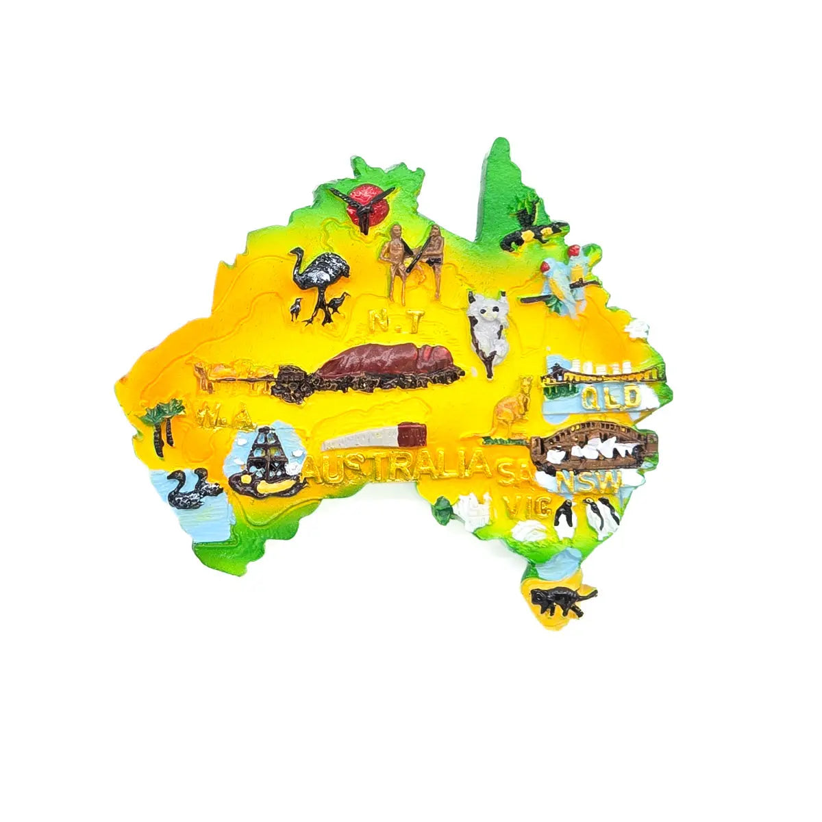 Green Australian Map Magnet Allanson Souvenirs