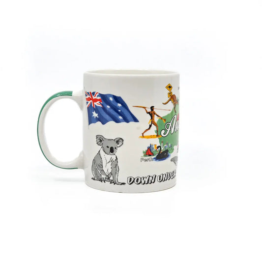 Green Map of Australia Coffee Mug Allanson Souvenirs