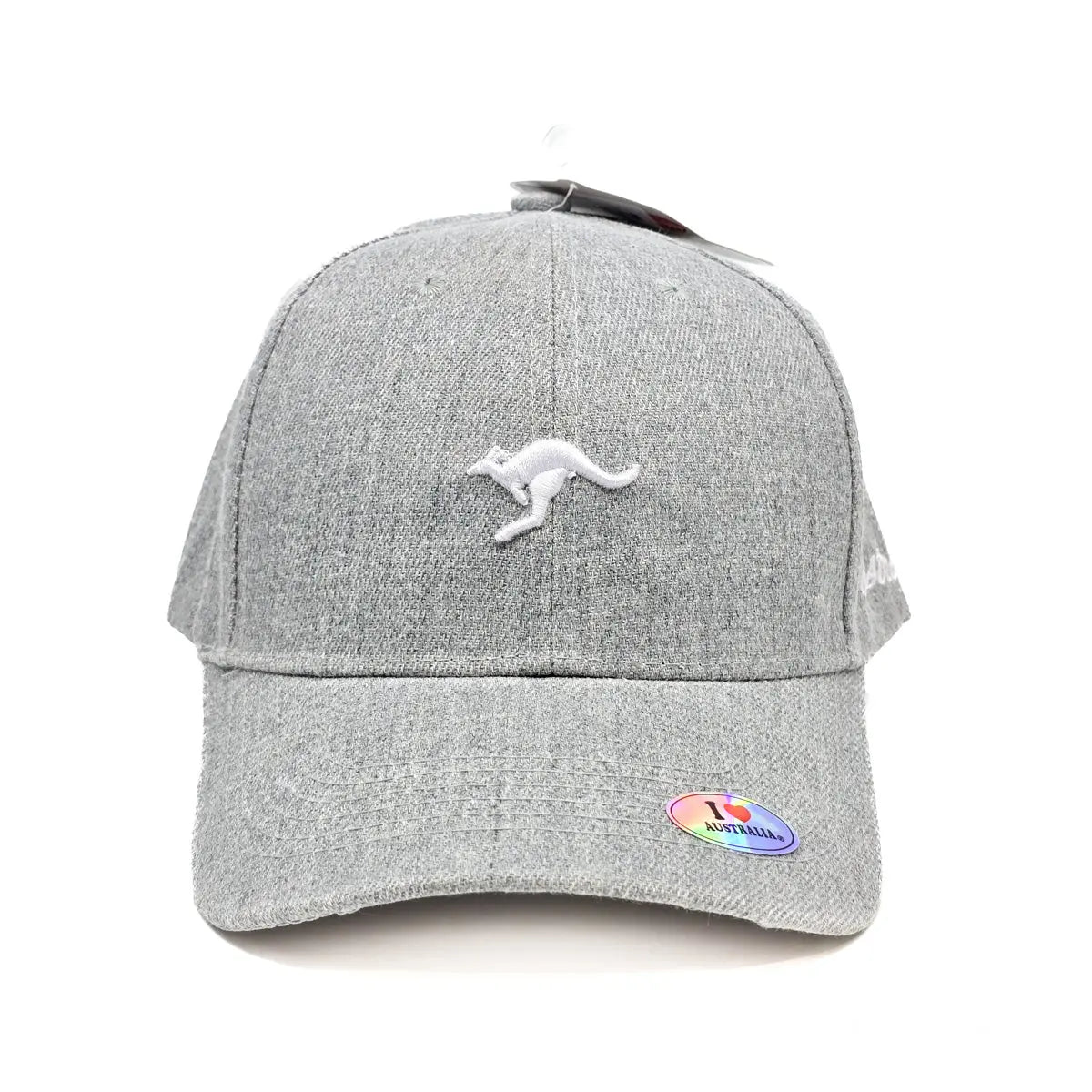 Grey Embroidered Kangaroo Baseball Cap Allanson Souvenirs