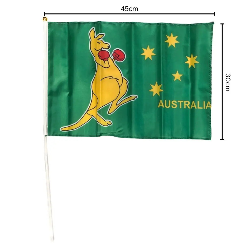 Hand-held Boxing Kangaroo Flag - Allanson Souvenirs