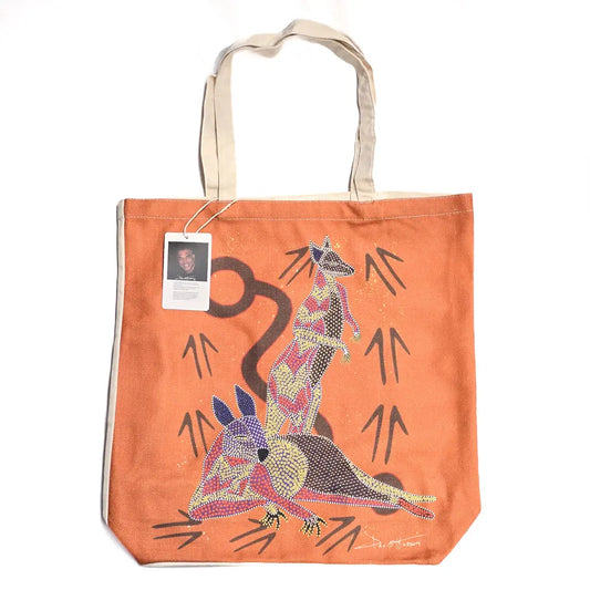 Kangaroo Aboriginal Art Canvas Bags Allanson Souvenirs