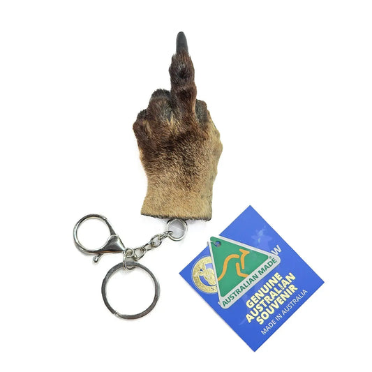 Kangaroo Paw Rude Finger Keyring - Allanson Souvenirs